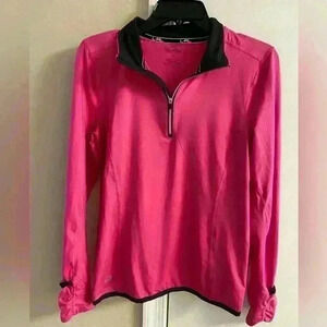 Ralph Lauren pink pullover 1/4 zip up sweatshirt with‎ thumb holes. Medium